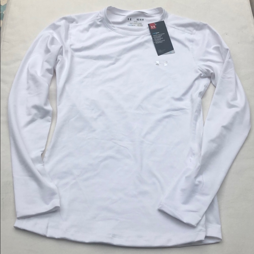 NWT Under Armour Fitted White Coldgear Size Medium